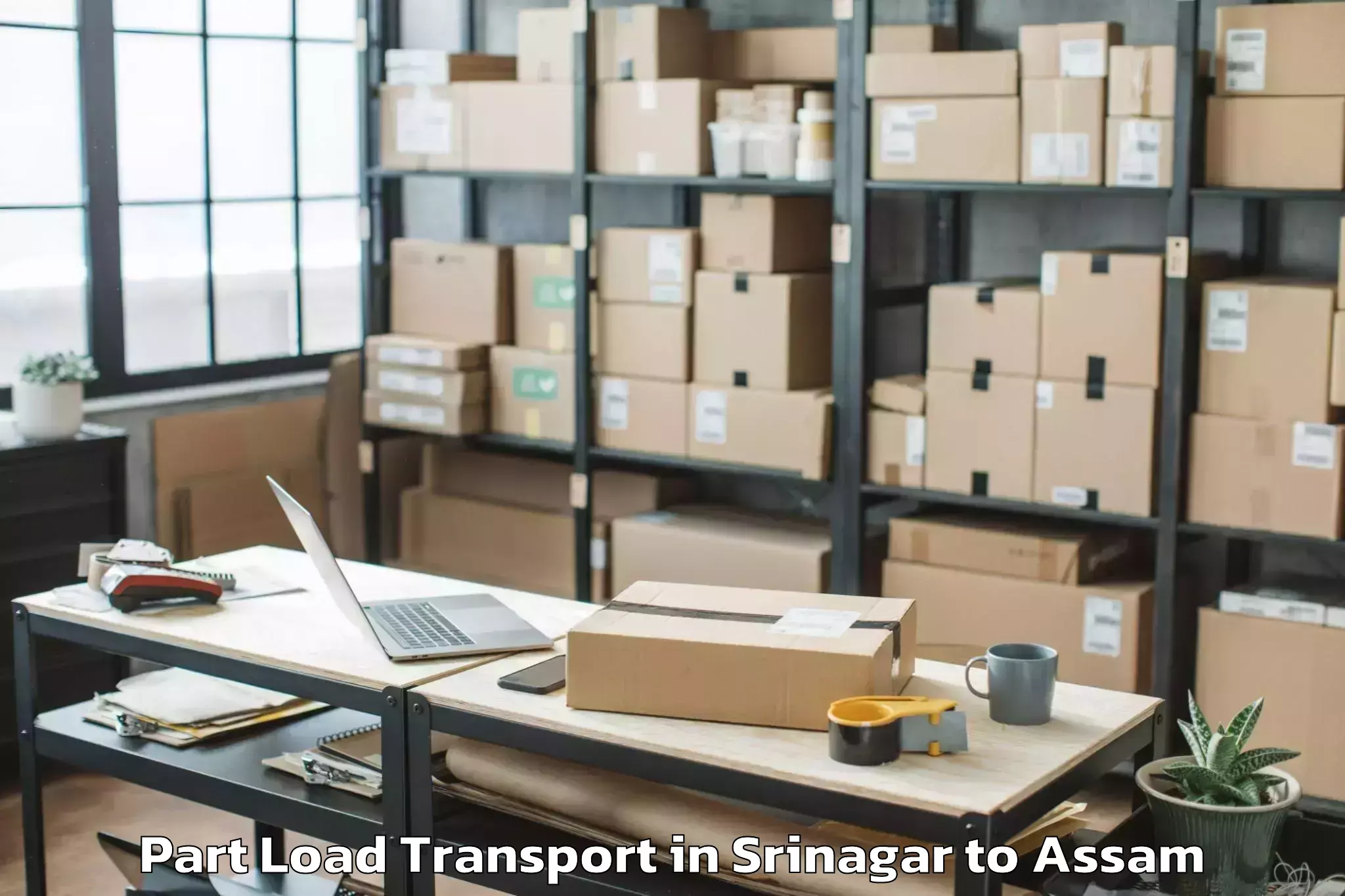 Easy Srinagar to Rupsi Airport Rup Part Load Transport Booking